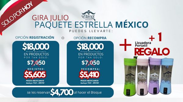 Imagen de Promocion 071625-2 (1 E): Licuadora Portatil de Regalo para Mexico