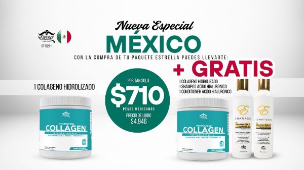 Imagen de Promocion 071625-1 (1 E): Especial Mexico (Colageno Hidrolizado + Shampoo y Conditioner Acido Hialuronico)