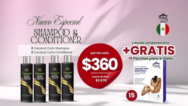 Imagen de Promocion 080125-1 (1 E): Especial Shampoo & Conditioner Coconut + 15 Parches Gratis para Mexico