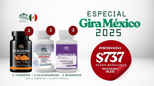 Imagen de Promocion 081825-1 (1 E): Gira Mexico (Glucosamina, Magnesio y Turmeric)