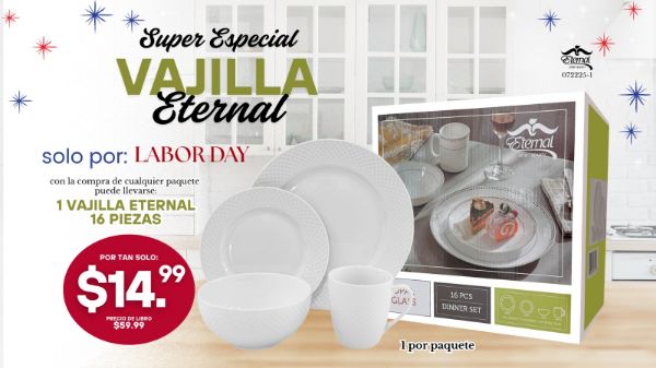 Imagen de Promo 072225- 1 (1D) Especial Vajilla Eternal