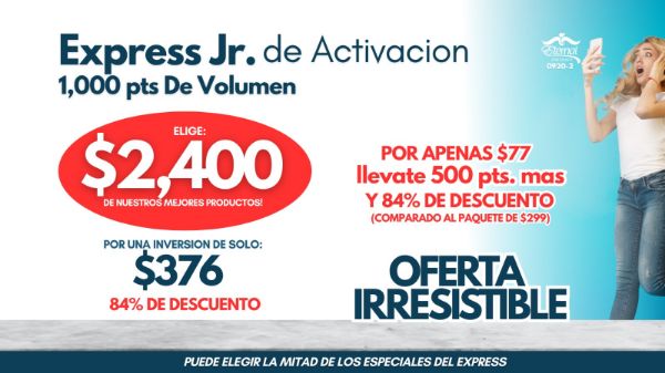 Imagen de Super Paquete Activacion USA Express Junior 092025 $2400 en productos a escoger (Registracion)