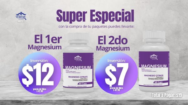 Imagen de Promocion 110123-1 (1 D): 1er Magnesio por $12 + 2do Magnesio por $7