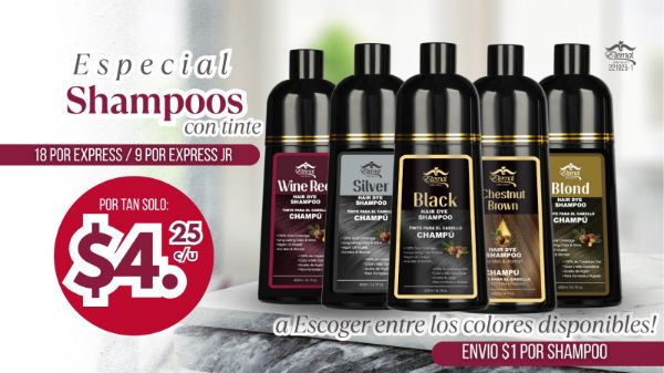 Imagen de Promocion 221025-1 (18 E): Shampoo con Tinte Black (Negro) por Unidad ($4.25 cada uno + $1 envio)